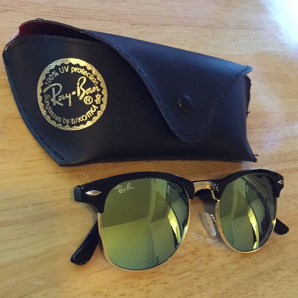 RAY-BAN clubmaster green reflection with case!